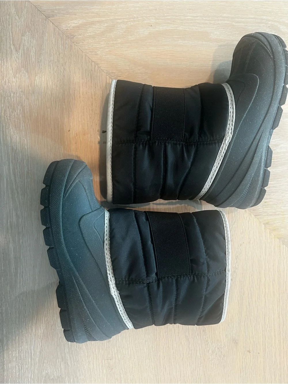 Target Black Kids Rain & Snow Boots with Gray Trim